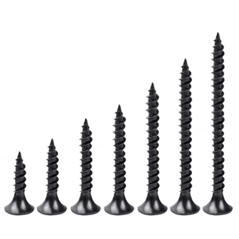 Vis à ongles de cloison à oxyde noir Din18182 Tête de trompette en acier en carbone double vis de cloisons sèches filetées
